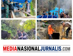 Tim Gabungan Tertibkan PETI di Pegagan Hilir, 47 Camp Hingga Mesin Dimusnahkan