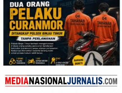 Dua Pelaku Curanmor Ditangkap Polsek Binjai Timur Tanpa Perlawanan