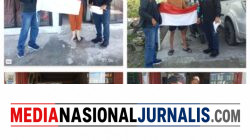 Bentuk Kepedulian Camat Wih Pesam, Ketua SWI Bagikan Bendera Merah Putih kepada Masyarakat
