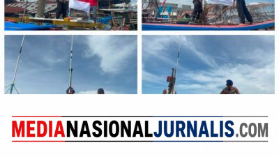 Sambut HUT ke-81 RI, Sat polairud Polres Langkat Bagikan Bendera Merah Putih kepada Nelayan