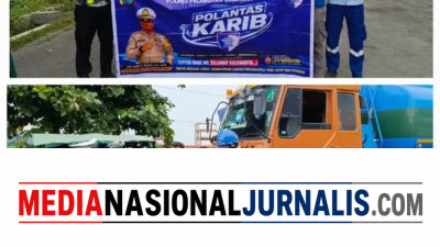 Polantas Karib Sat Lantas Polres Pelabuhan Belawan Edukasi Pengemudi Truk Tangki untuk Tertib Berlalu Lintas