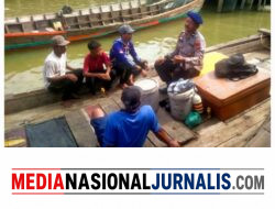 Patroli Sambang Nelayan, Satpolairud Polres Langkat Sampaikan Imbauan Waspada Cuaca Ekstrem