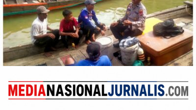 Patroli Sambang Nelayan, Satpolairud Polres Langkat Sampaikan Imbauan Waspada Cuaca Ekstrem