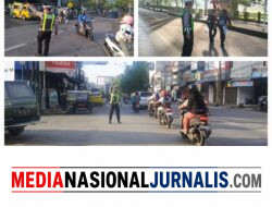 Bantu Penyeberangan Siswa Sekolah dan Urai Kemacetan, Polres Langkat Gelar Strong Point Pagi