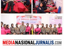 Sambut Hari Jadi Polwan Ke-78 Kapolres Binjai dan Ketua Bhayangkari cabang binjai Donorkan Darah untuk Kemanusiaan