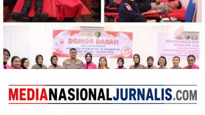 Sambut Hari Jadi Polwan Ke-78 Kapolres Binjai dan Ketua Bhayangkari cabang binjai Donorkan Darah untuk Kemanusiaan