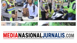Kapolres Langkat Beri Bingkisan untuk Pegendara yang Tertib Berlalu Lintas