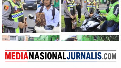 Kapolres Langkat Beri Bingkisan untuk Pegendara yang Tertib Berlalu Lintas