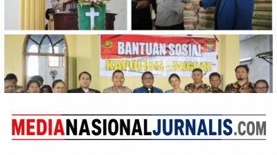 Kapolres Langkat Salurkan Bantuan Material Untuk Pembangunan Gereja HKBP Bukit Mas Besitang