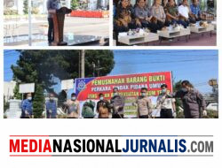 Waka Polres Binjai Hadiri Pemusnahan Barang Bukti di Kejaksaan Negeri Binjai