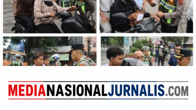 Kapolres Langkat beri bingkisan untuk pegendara yang tertib berlalu lintas