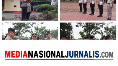 Pimpin Apel Pagi, Kapolres Langkat Beri Penghargaan kepada Personel Berprestasi