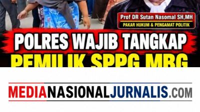 Prof DR Sutan Nasomal : KAPOLRES Wajib Tangkap Pemilik SPPG MBG Bila Terjadi Keracunan