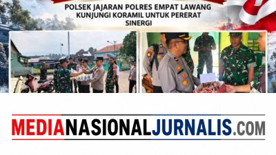 Peringati HUT ke-81 TNI, Polsek Jajaran Polres Empat Lawang Kunjungi Koramil untuk Pererat Sinergi