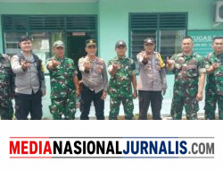 Polsek Talang Padang Bersinergi Mengucapkan Selamat Ulang Tahun TNI Yg Ke 81. THN. Di Kantor Koramil Tebing Tinggi Kabupaten Empat Lawang.