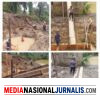 Pastikan Pembangunan Berjalan, Polsek Salapian Monitoring Jembatan Merah Putih