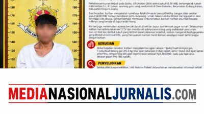 POLRES EMPAT LAWANG BERHASIL UNGKAP KASUS PENCURIAN DENGAN PEMBERATAN, SATRESKRIM POLSEK LINTANG KANAN AMANKAN PELAKU