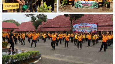 Kapolres Binjai Pimpin Olahraga Bersama, Tanam 100 Pohon Alpukat untuk Dukung Kelestarian Lingkungan