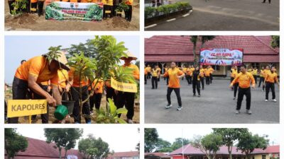 Kapolres Binjai Pimpin Olahraga Bersama, Tanam 100 Pohon Alpukat untuk Dukung Kelestarian Lingkungan