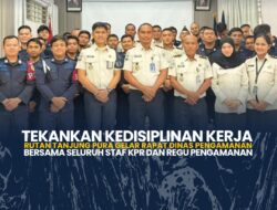 TEKANKAN KEDISIPLINAN KERJA,RUTAN TANJUNG PURA GELAR RAPAT DINAS PENGAMANAN BERSAMA SELURUH STAF KPR DAN REGU PENGAMANAN