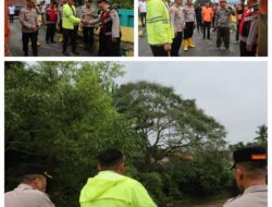 Kapolres Binjai Cek Kondisi Banjir di Kelurahan Setia, Debit Air Sungai Mencirim Berangsur Normal