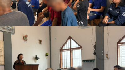 Bersama Kementerian Agama Kabupaten Langkat Rutan Tanjung Pura Laksanakan Pembinaan Rohani Warga Binaan di Gereja Oikumene