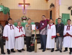 Minggu Kasih di Gereja HKBP Stabat, Kapolres Langkat Ajak Jemaat Bersama Jaga Kamtibmas