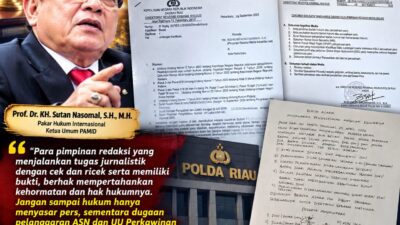 Prof. Dr. Sutan Nasomal Dukung Empat Pemred di Riau Tempuh Langkah Hukum Balik atas Laporan Juari, Desak Dugaan Pelanggaran UU ASN dan UU Perkawinan Diusut!