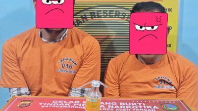 Lagi, Satresnarkoba Polres Aceh Tengah Ringkus 2 Pemasok Sabu Asal Medan