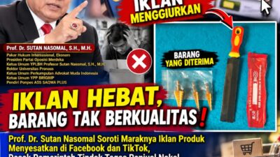 Prof. Dr. Sutan Nasomal Desak Pemerintah Usut Praktik Promosi Menyesatkan di Media Sosial