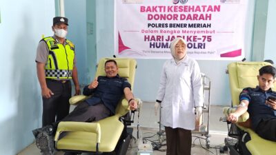 Sambut HUT Humas Polri ke-75, Si Humas Polres Bener Meriah Gelar Donor Darah