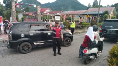 Cegah Kemacetan dan Utamakan Keselamatan Pengendara, Polres Bener Meriah Gelar Strong Point di Titik Rawan