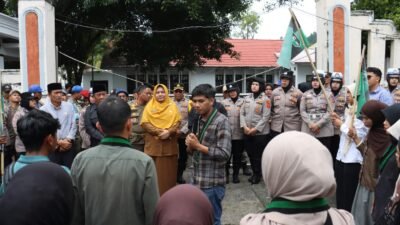 Kawal Aspirasi HMI, Polres Aceh Tengah Kedepankan Pengamanan Humanis