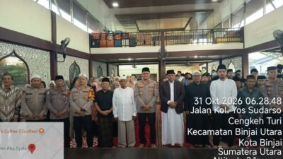 POLRES BINJAI GELAR KEGIATAN SUBUH KELILING DI PESANTREN ABU SYAFA, PERERAT SILATURAHMI DENGAN TOKOH AGAMA DAN MASYARAKAT*